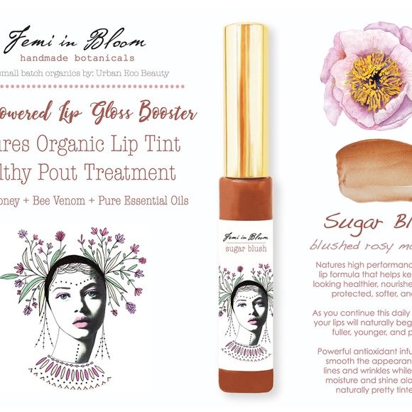 Rosy Mauve Sheer Tint Organic Lip Gloss Plumper Treatment - Picture 4 of 16